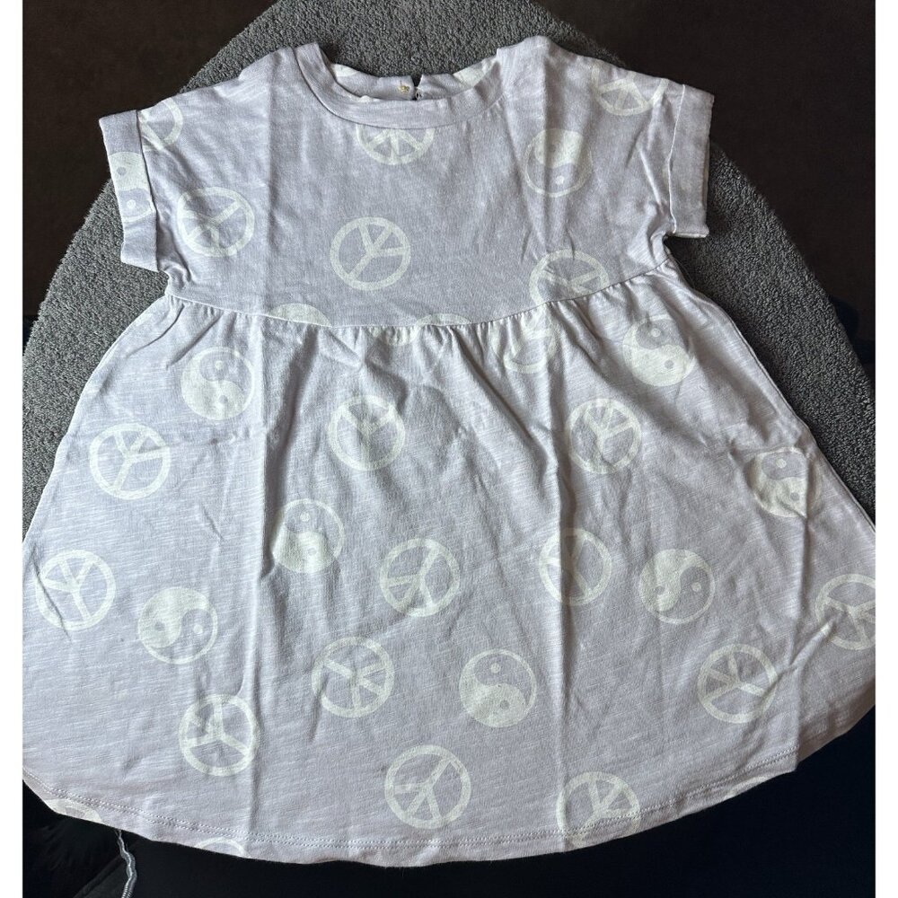 Little Co By Lauren Conrad Toddler Girls Peace Sign Purple Pea Dress Size 2T